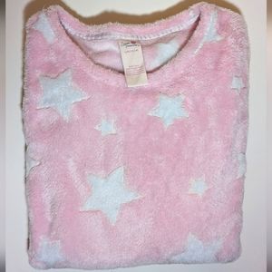 𝅺SECRET treasures Pink star fuzzy pajama top
